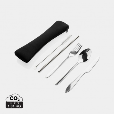 Logotrade promotional gift image of: 4 PCS stainless steel re-usable cutlery set