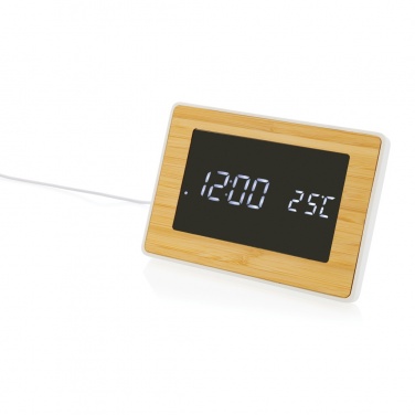 Logotrade promotional giveaway picture of: Utah RCS recycled plastic and bamboo LED clock