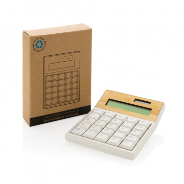 Logo trade promotional products picture of: Utah RCS recycled plastic and  bamboo calculator