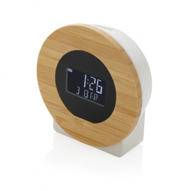 Logotrade business gift image of: Utah RCS rplastic and bamboo LCD desk clock