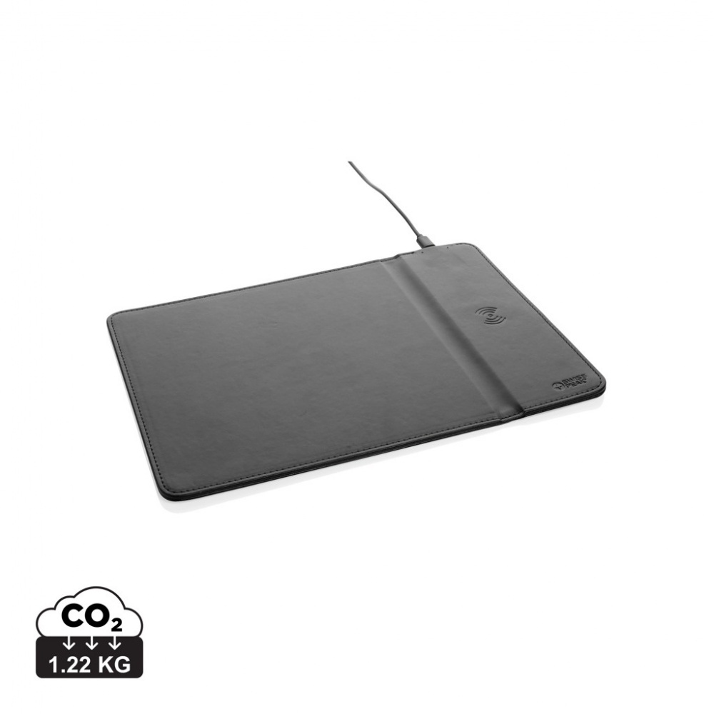 Logo trade promotional products picture of: Swiss Peak RCS recycled PU 10W wireless charging mousepad