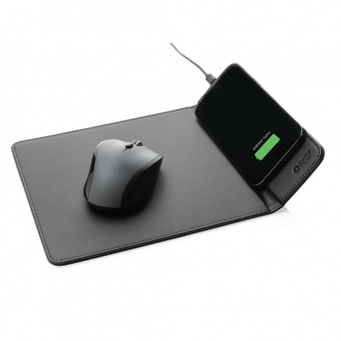 Logo trade promotional gift photo of: Swiss Peak RCS recycled PU 10W wireless charging mousepad