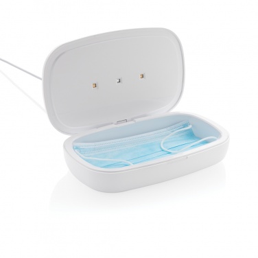 Logo trade advertising products image of: UV-C steriliser box with 5W wireless charger