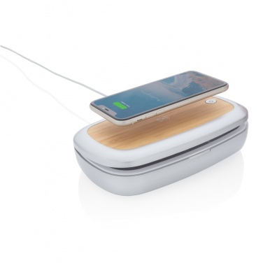 Logo trade corporate gifts image of: Rena UV-C steriliser box with 5W wireless charger