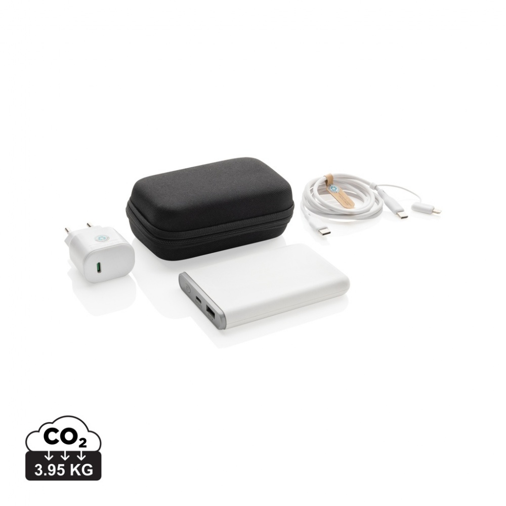 Logo trade business gift photo of: Surge RCS recyled PET 20W type C 3 pcs charging set