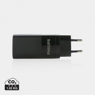 Logotrade promotional merchandise image of: Philips 65W ultra fast PD 3-port USB wall charger