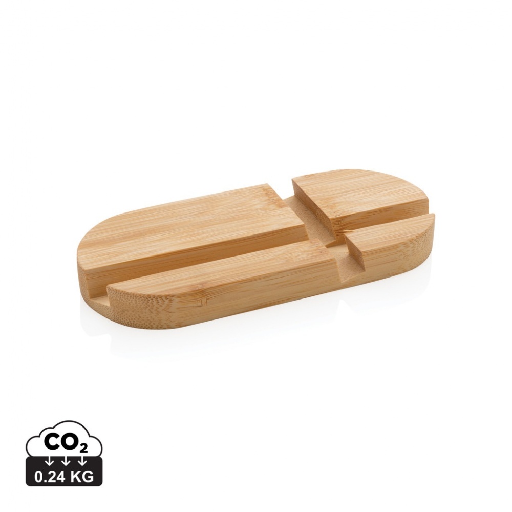 Logo trade promotional item photo of: Bamboo tablet and phone holder