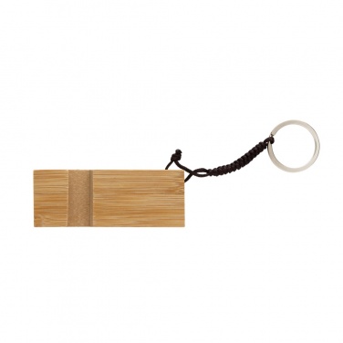 Logo trade promotional giveaways picture of: Standkey bamboo keychain phone stand