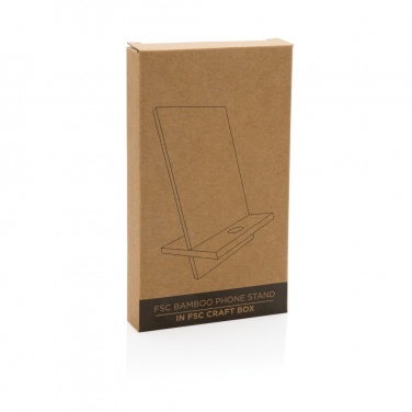 Logo trade promotional items picture of: Bamboo phone stand in kraft box