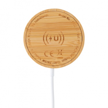 Logotrade promotional giveaway image of: 10W bamboo magnetic wireless charger