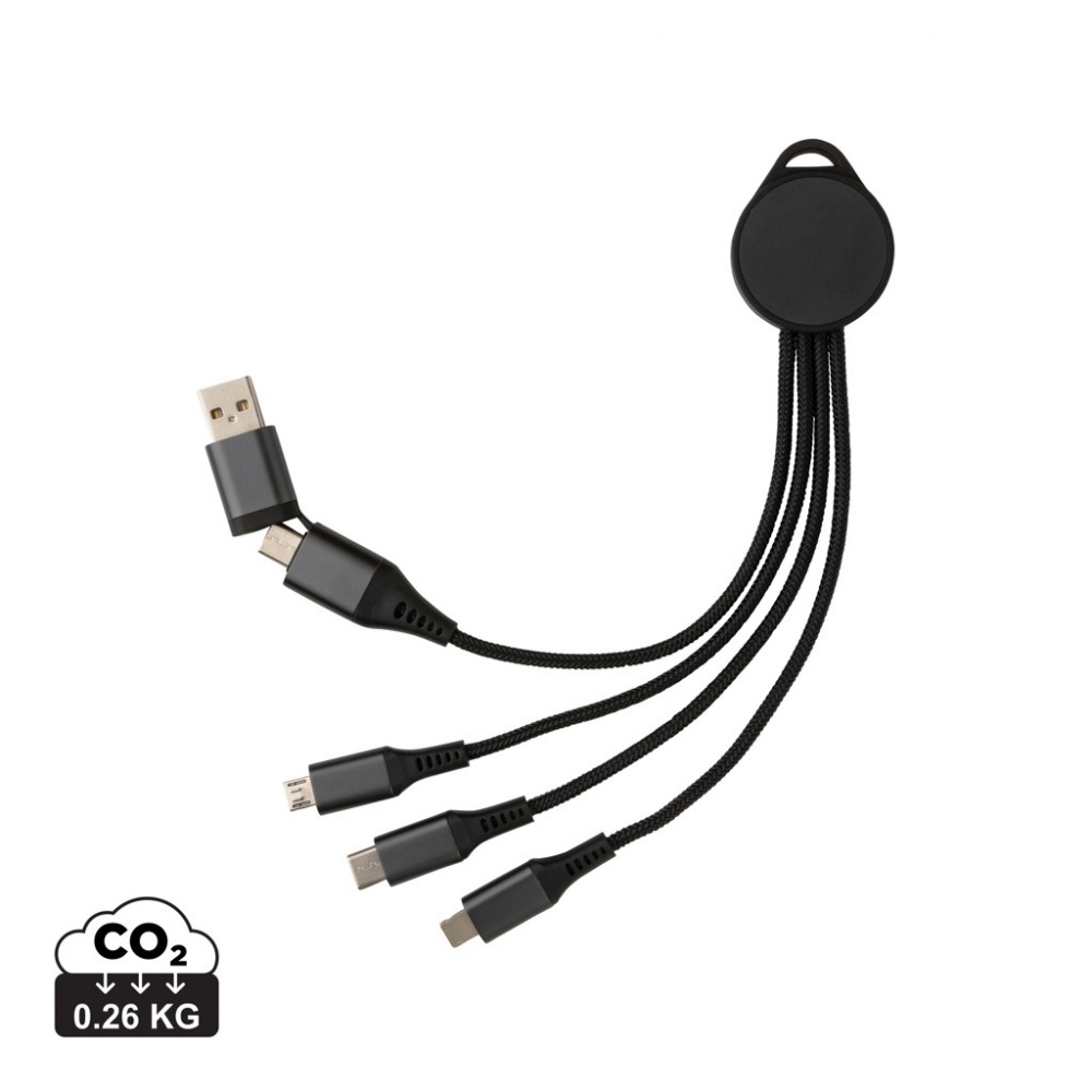 Logo trade business gift photo of: Terra RCS recycled aluminium 6-in-1 charging cable