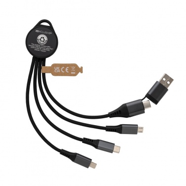 Logo trade corporate gifts image of: Terra RCS recycled aluminium 6-in-1 charging cable