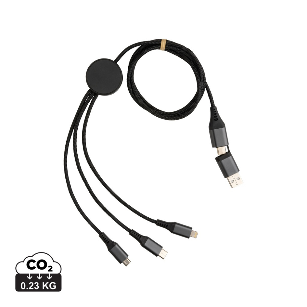 Logotrade promotional giveaway picture of: Terra RCS recycled aluminium 120cm 6-in-1 cable