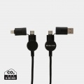 Oakland RCS recycled plastic 6-in-1 fast charging 45W cable, black