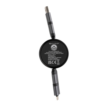 Logotrade promotional giveaway image of: Terra RCS recycled aluminium retractable 6 in 1 cable