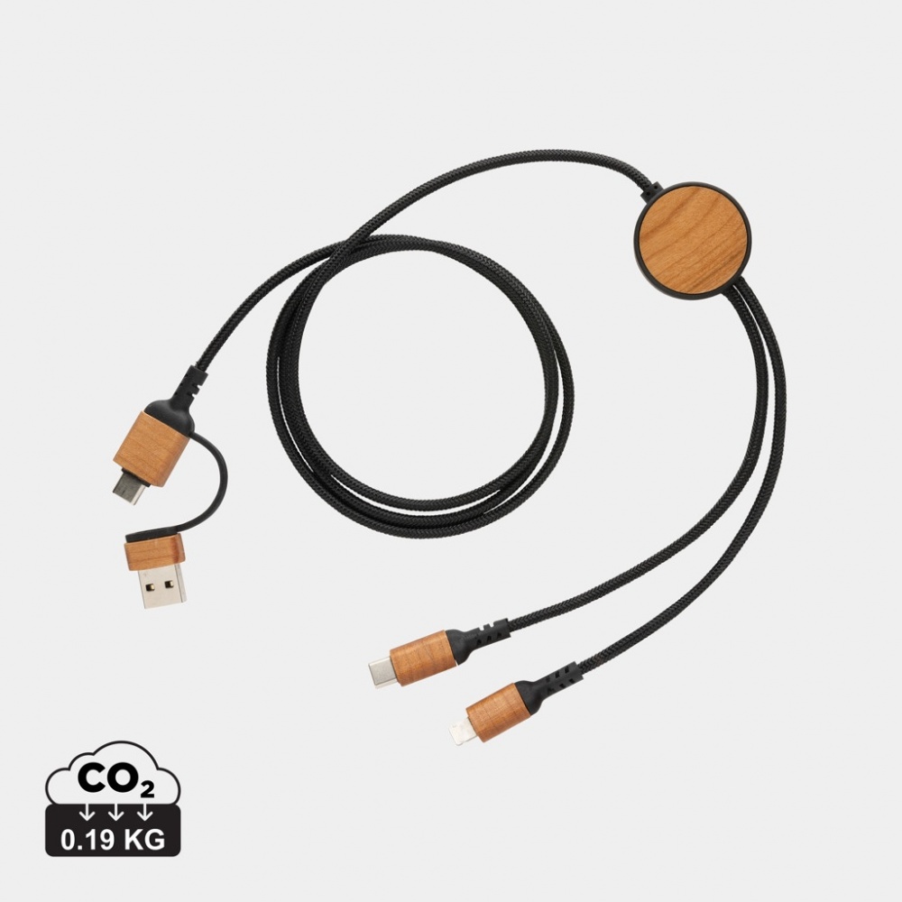 Logotrade advertising product image of: Ohio RCS certified recycled plastic 6-in-1 cable