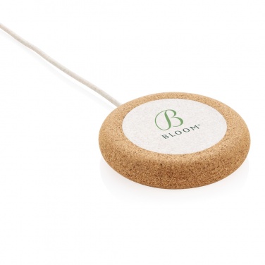 Logo trade advertising products picture of: Cork and Wheat 5W wireless charger