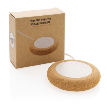 Logotrade promotional giveaways photo of: Cork and Wheat 5W wireless charger