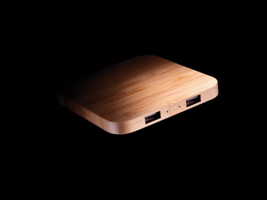 Logotrade corporate gift picture of: Bamboo 5W wireless charger with USB