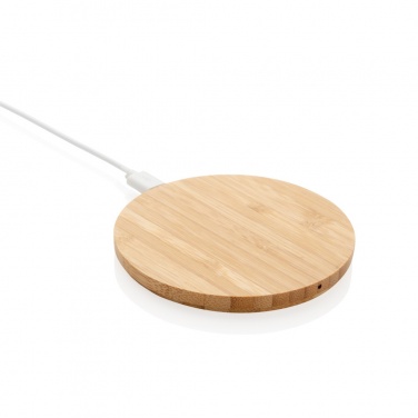 Logotrade promotional product image of: Bamboo 5W round wireless charger