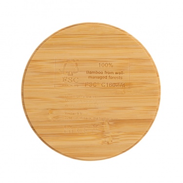 Logotrade promotional giveaway picture of: Bamboo 5W round wireless charger