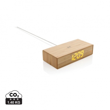 Logo trade promotional items picture of: Bamboo alarm clock with 5W wireless charger