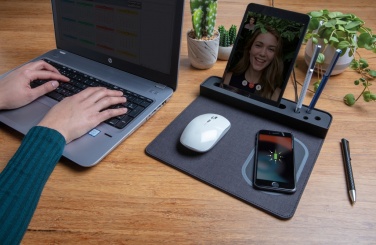 Logo trade corporate gifts image of: Air mousepad with 5W wireless charging and USB