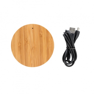 Logo trade promotional items image of: Bamboo X 5W wireless charger