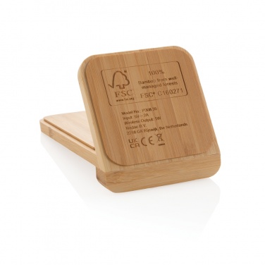 Logotrade promotional merchandise picture of: Bamboo 5W wireless charging stand