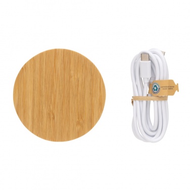 Logo trade promotional product photo of: Bamboo 15W wireless charger