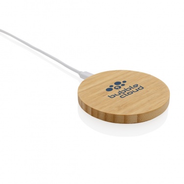 Logotrade promotional product picture of: Bamboo 15W wireless charger