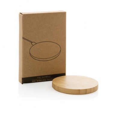 Logotrade promotional gift picture of: Bamboo 15W wireless charger