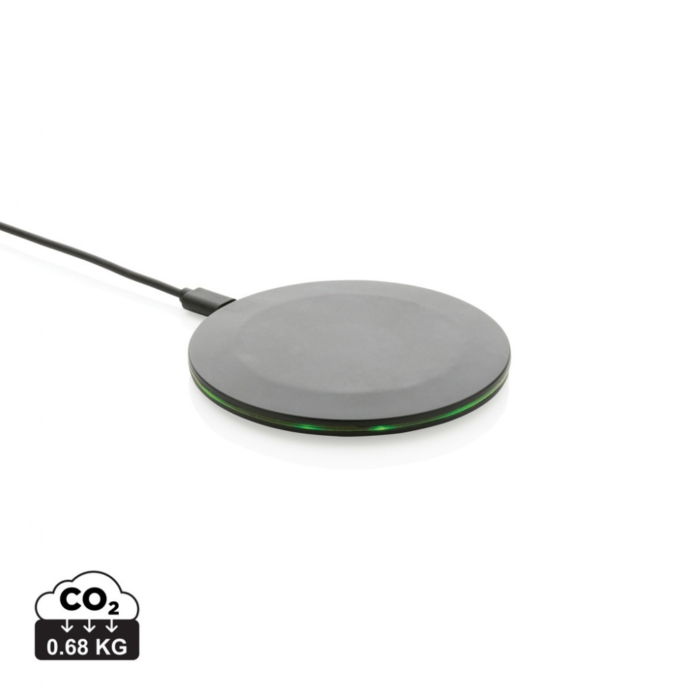 Logo trade corporate gifts image of: RCS recycled plastic 15W Wireless fast charger