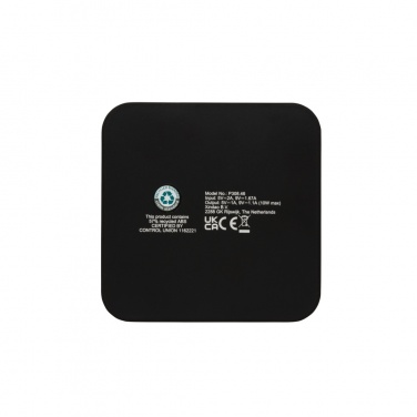 Logo trade promotional giveaways image of: RCS recycled plastic 10W Wireless charger with USB Ports