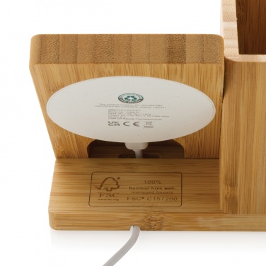 Logotrade advertising product image of: Calgary bamboo 10W wireless charger