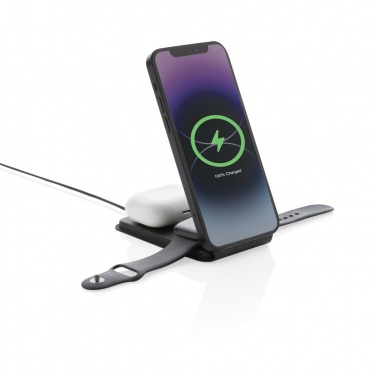 Logo trade promotional gifts picture of: Swiss Peak RCS rPU 15W  3-in-1 magnetic wireless charger