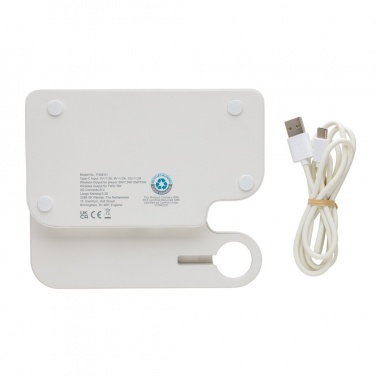 Logo trade promotional merchandise picture of: Joltz RCS recycled plastic dual 15W charger with iWatch slot