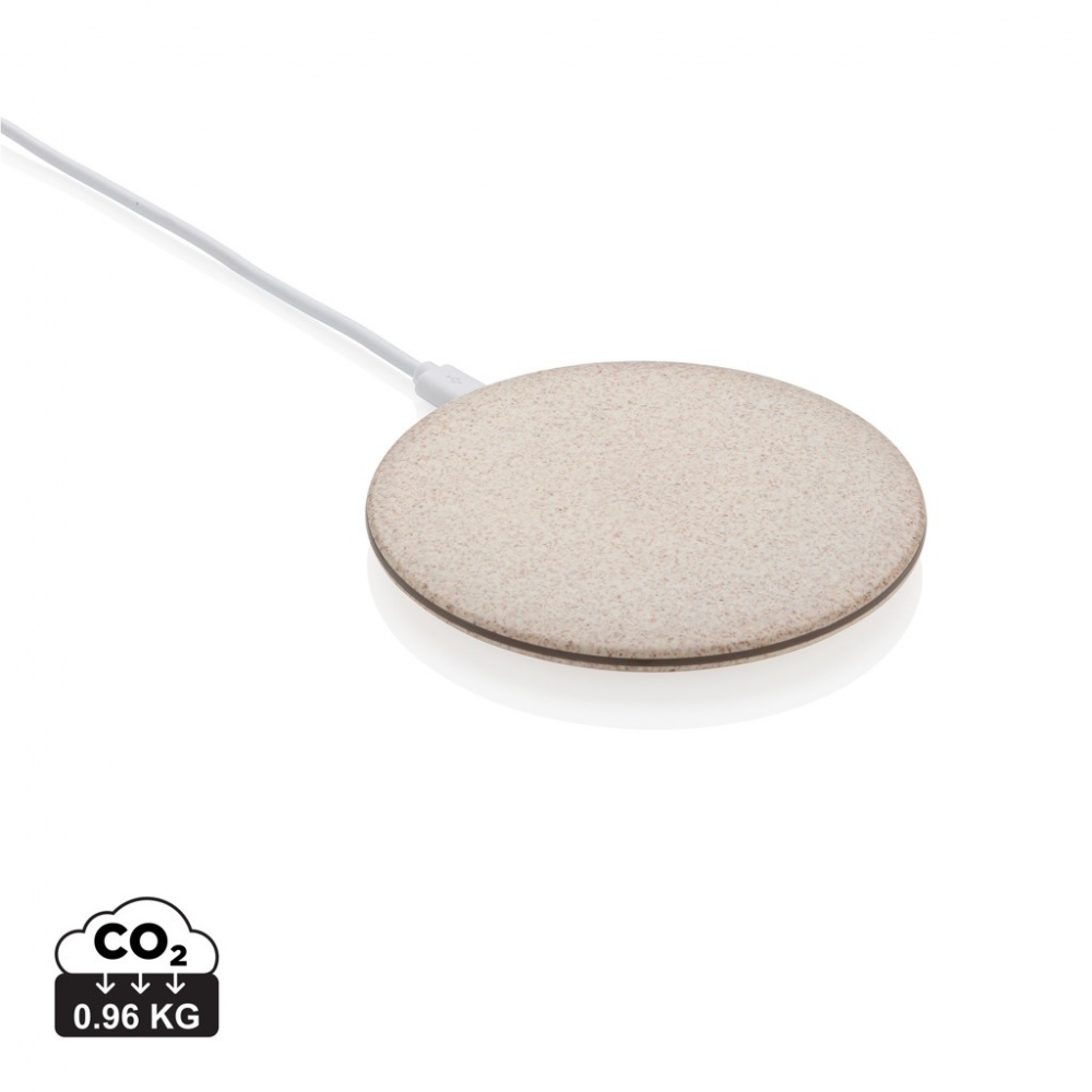 Logo trade promotional giveaway photo of: 5W Wheat straw wireless charger