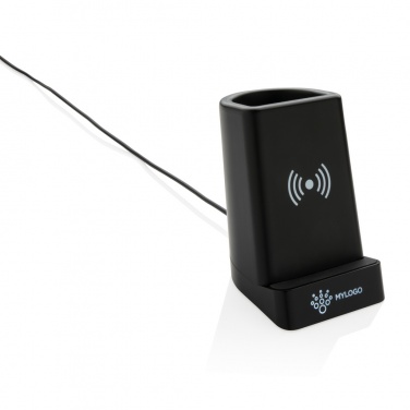 Logo trade corporate gift photo of: Light up logo 5W wireless charging pen holder