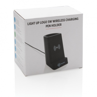 Logo trade corporate gifts picture of: Light up logo 5W wireless charging pen holder