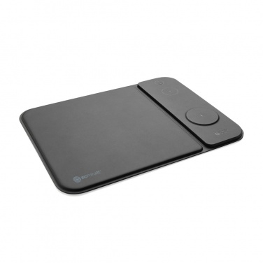 Logotrade promotional product image of: Swiss peak RCS recycled PU 15W 3 in 1 charging mousepad