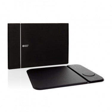 Logo trade corporate gift photo of: Swiss peak RCS recycled PU 15W 3 in 1 charging mousepad