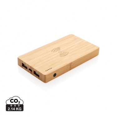 Logotrade promotional merchandise image of: Bamboo 4.000 mAh wireless 5W Powerbank