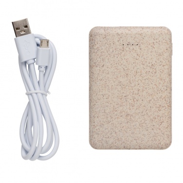 Logotrade promotional item picture of: Wheat Straw 5.000 mAh Pocket Powerbank