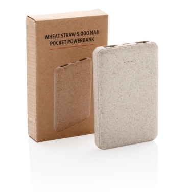 Logo trade promotional gifts picture of: Wheat Straw 5.000 mAh Pocket Powerbank