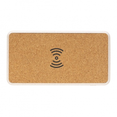 Logo trade promotional item photo of: Cork and Wheat Straw 8.000 mAh 5W wireless powerbank