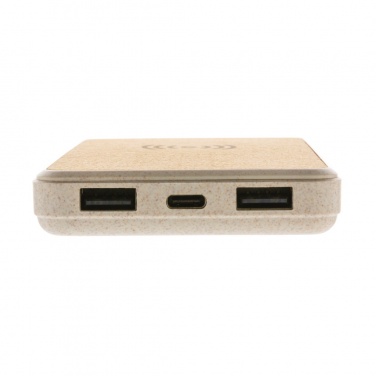 Logo trade promotional items picture of: Cork and Wheat Straw 8.000 mAh 5W wireless powerbank