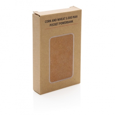 Logotrade promotional merchandise photo of: Cork and Wheat 5.000 mAh pocket powerbank