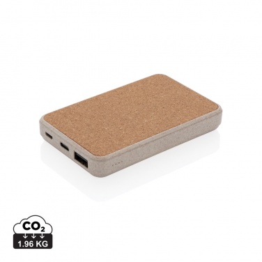 Logo trade promotional giveaway photo of: Cork and Wheat 5.000 mAh pocket powerbank