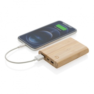 Logo trade advertising products picture of: Bamboo 5.000 mAh powerbank